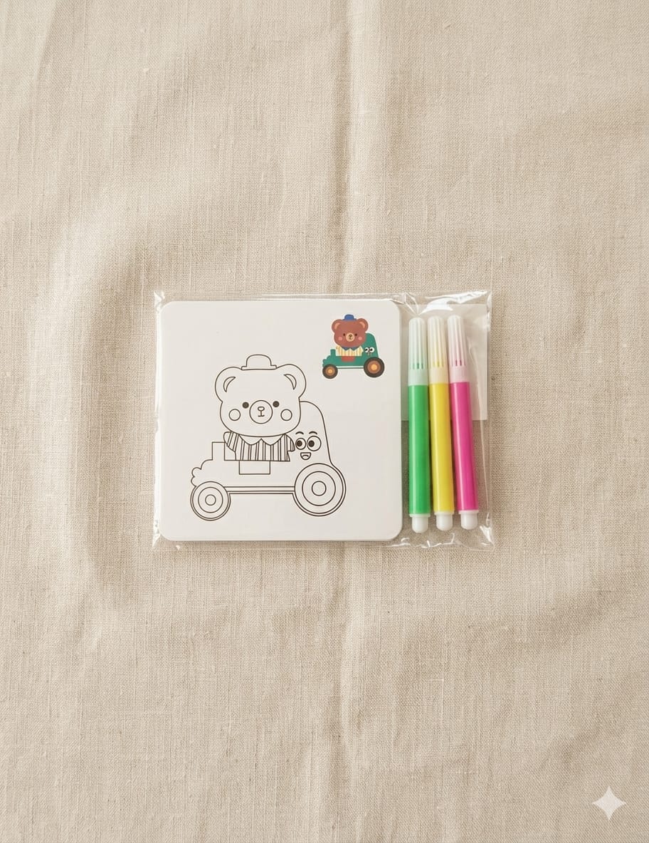 Four-Panel Colouring Page With 3 Sketch