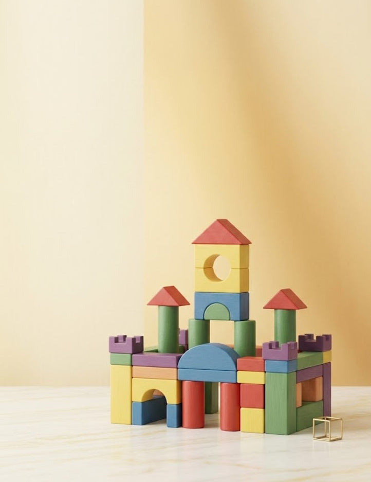 50 PC Wooden Building Blocks